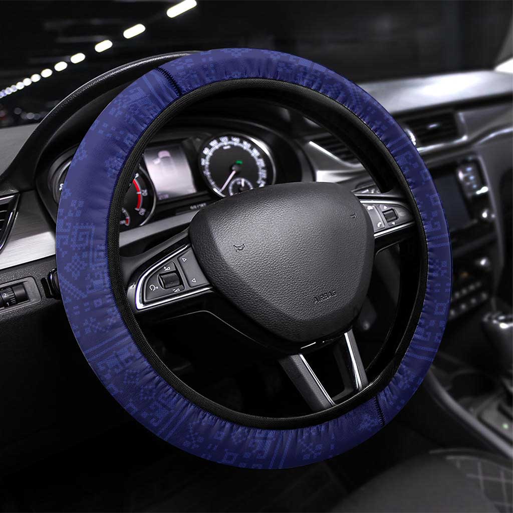 Bosnia And Herzegovina Steering Wheel Cover The Tornjak With Lilium Bosniacum - Wonder Print Shop