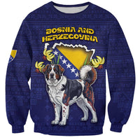 Personalized Bosnia And Herzegovina Sweatshirt The Tornjak With Lilium Bosniacum - Wonder Print Shop