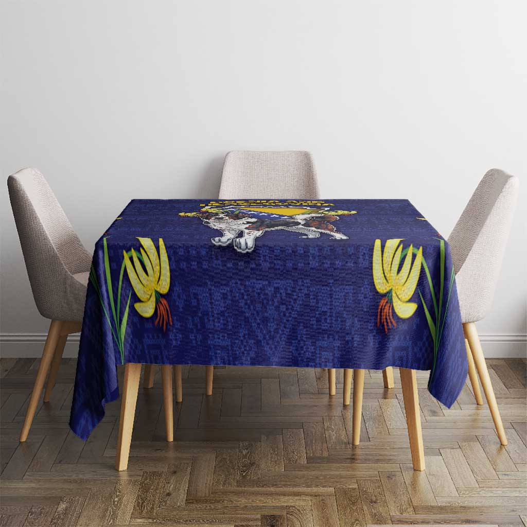 Bosnia And Herzegovina Tablecloth The Tornjak With Lilium Bosniacum - Wonder Print Shop