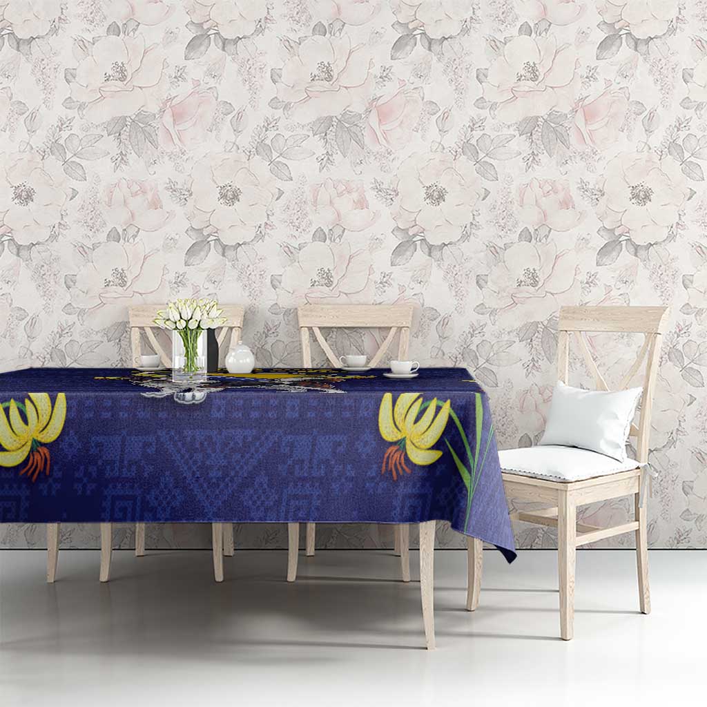 Bosnia And Herzegovina Tablecloth The Tornjak With Lilium Bosniacum - Wonder Print Shop
