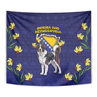 Bosnia And Herzegovina Tapestry The Tornjak With Lilium Bosniacum - Wonder Print Shop