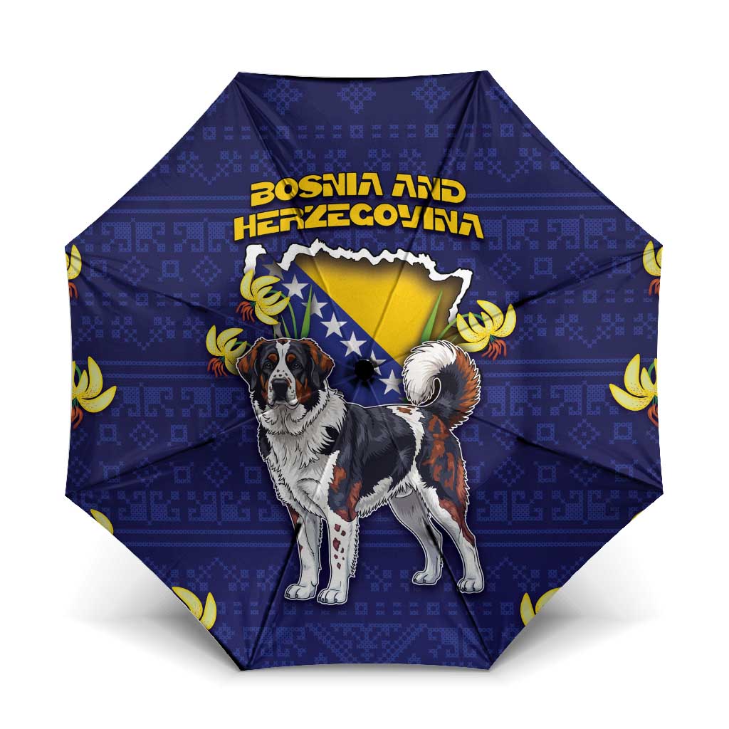 Bosnia And Herzegovina Umbrella The Tornjak With Lilium Bosniacum - Wonder Print Shop