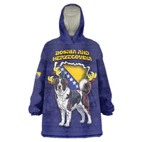 Personalized Bosnia And Herzegovina Wearable Blanket Hoodie The Tornjak With Lilium Bosniacum - Wonder Print Shop