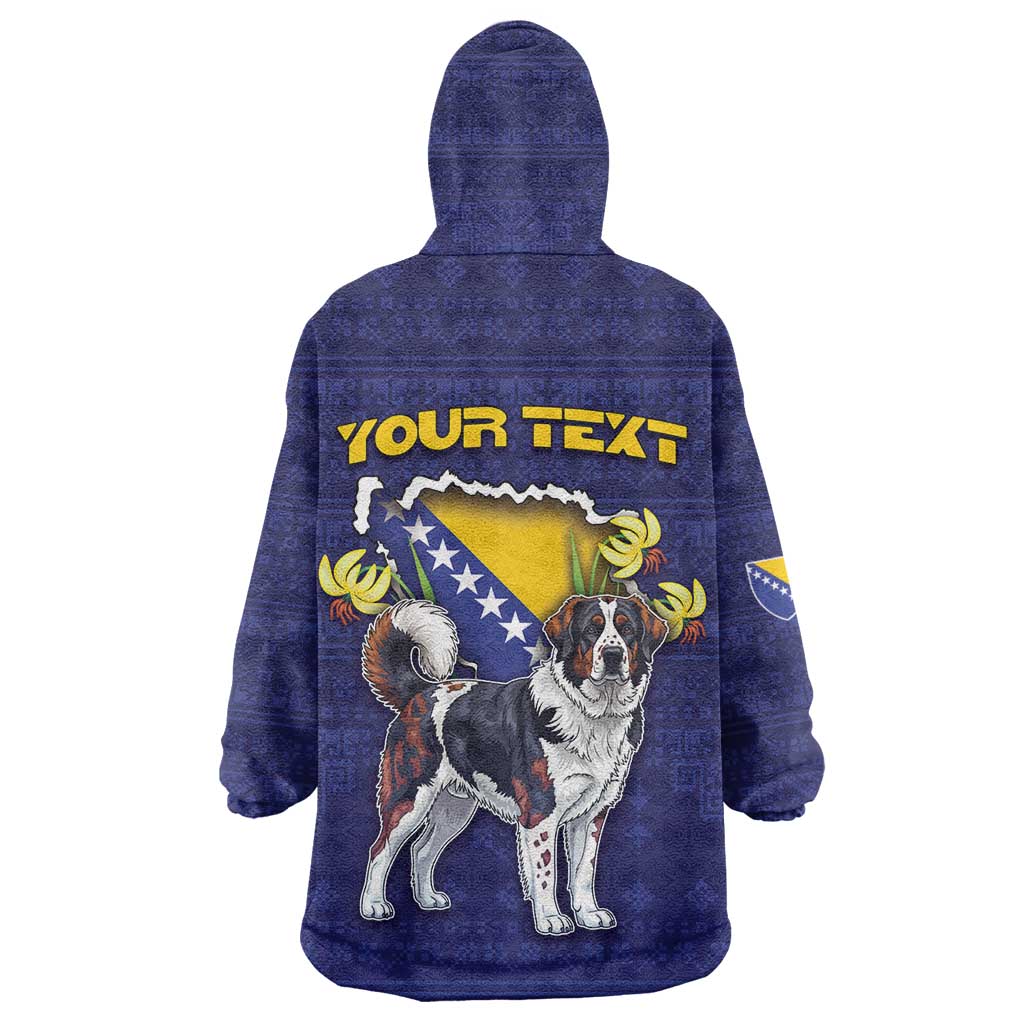 Personalized Bosnia And Herzegovina Wearable Blanket Hoodie The Tornjak With Lilium Bosniacum - Wonder Print Shop
