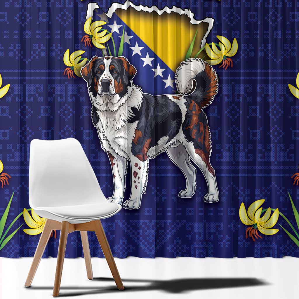 Bosnia And Herzegovina Window Curtain The Tornjak With Lilium Bosniacum - Wonder Print Shop