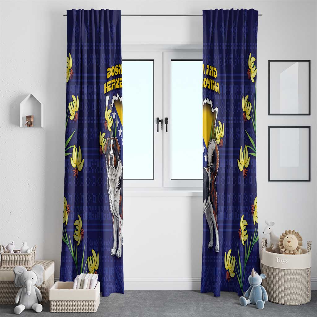Bosnia And Herzegovina Window Curtain The Tornjak With Lilium Bosniacum - Wonder Print Shop
