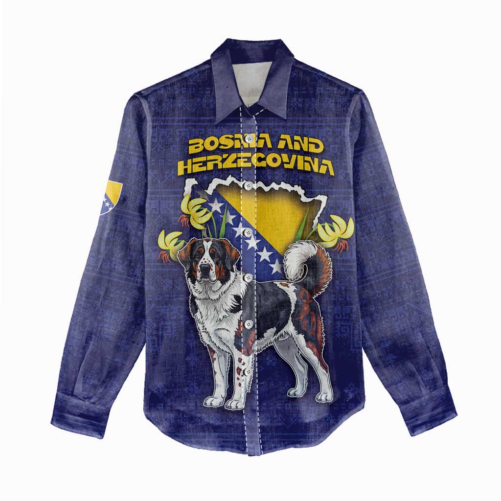 Personalized Bosnia And Herzegovina Women Casual Shirt The Tornjak With Lilium Bosniacum - Wonder Print Shop