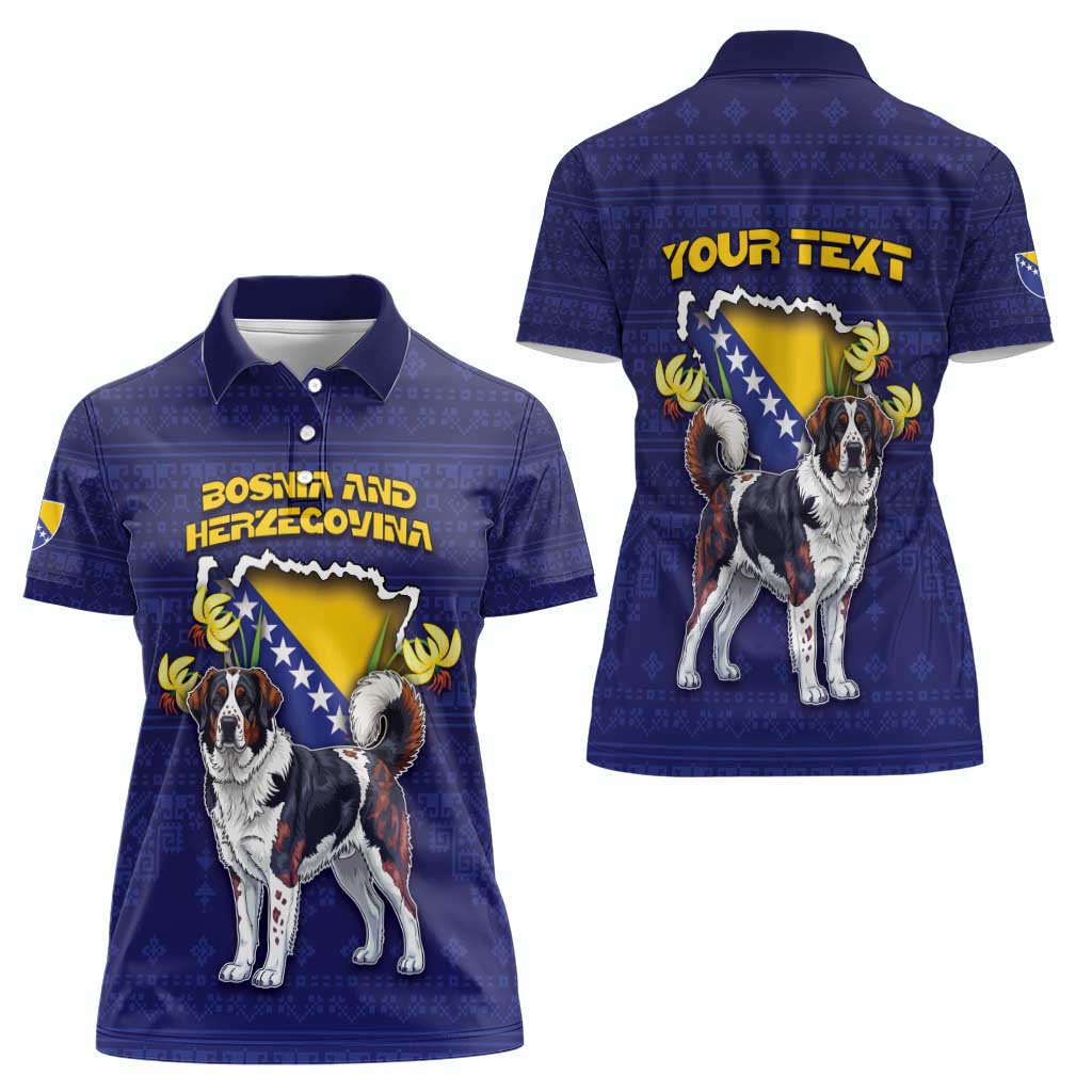 Personalized Bosnia And Herzegovina Women Polo Shirt The Tornjak With Lilium Bosniacum - Wonder Print Shop