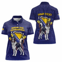 Personalized Bosnia And Herzegovina Women Polo Shirt The Tornjak With Lilium Bosniacum - Wonder Print Shop