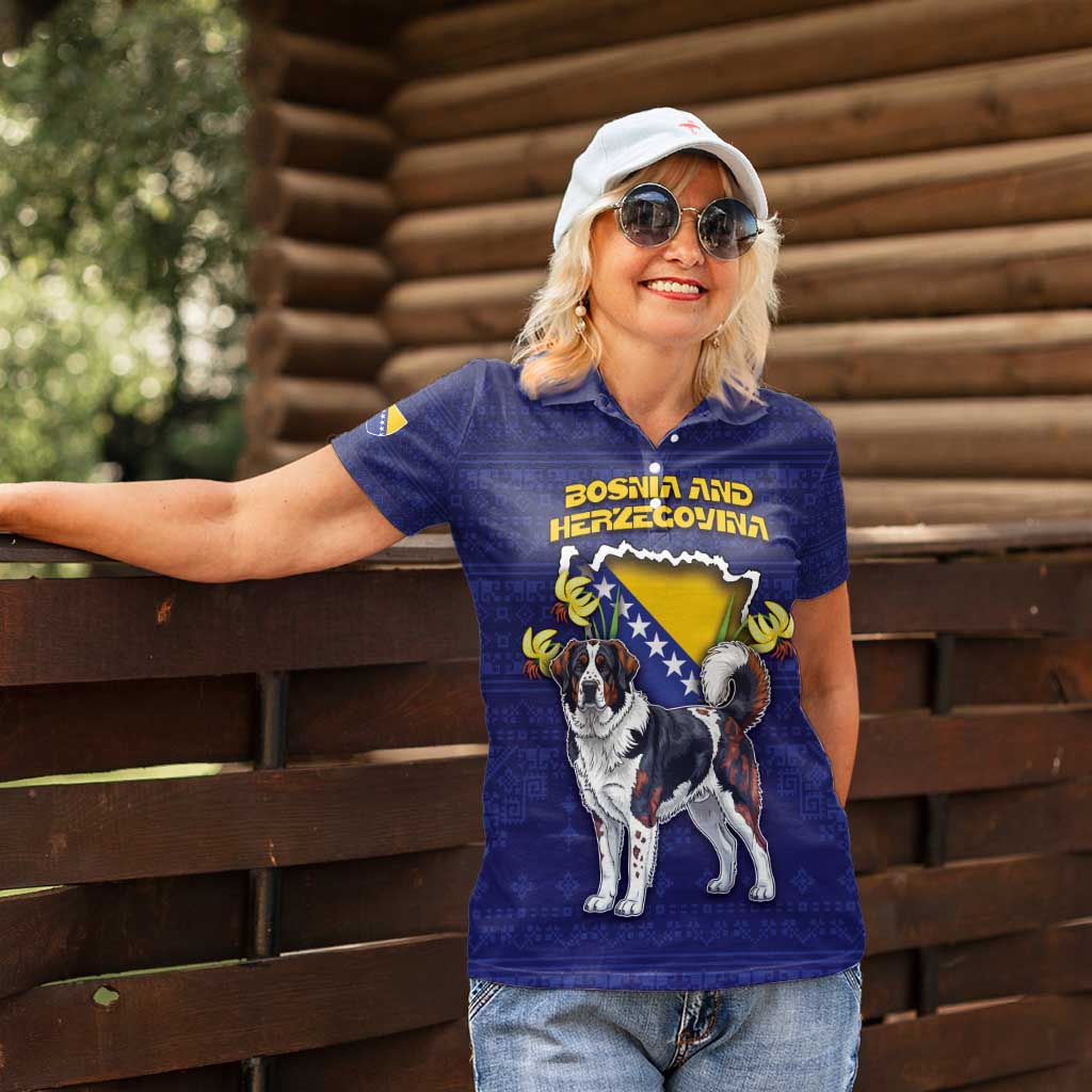 Personalized Bosnia And Herzegovina Women Polo Shirt The Tornjak With Lilium Bosniacum - Wonder Print Shop