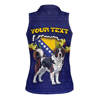 Personalized Bosnia And Herzegovina Women Sleeveless Polo Shirt The Tornjak With Lilium Bosniacum - Wonder Print Shop