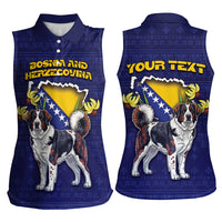 Personalized Bosnia And Herzegovina Women Sleeveless Polo Shirt The Tornjak With Lilium Bosniacum - Wonder Print Shop