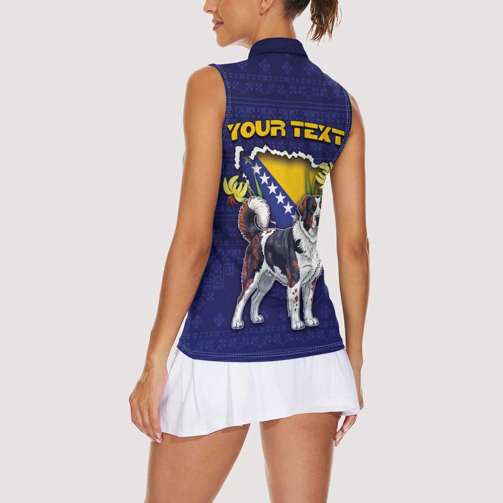 Personalized Bosnia And Herzegovina Women Sleeveless Polo Shirt The Tornjak With Lilium Bosniacum - Wonder Print Shop