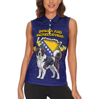 Personalized Bosnia And Herzegovina Women Sleeveless Polo Shirt The Tornjak With Lilium Bosniacum - Wonder Print Shop
