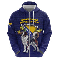 Personalized Bosnia And Herzegovina Zip Hoodie The Tornjak With Lilium Bosniacum - Wonder Print Shop