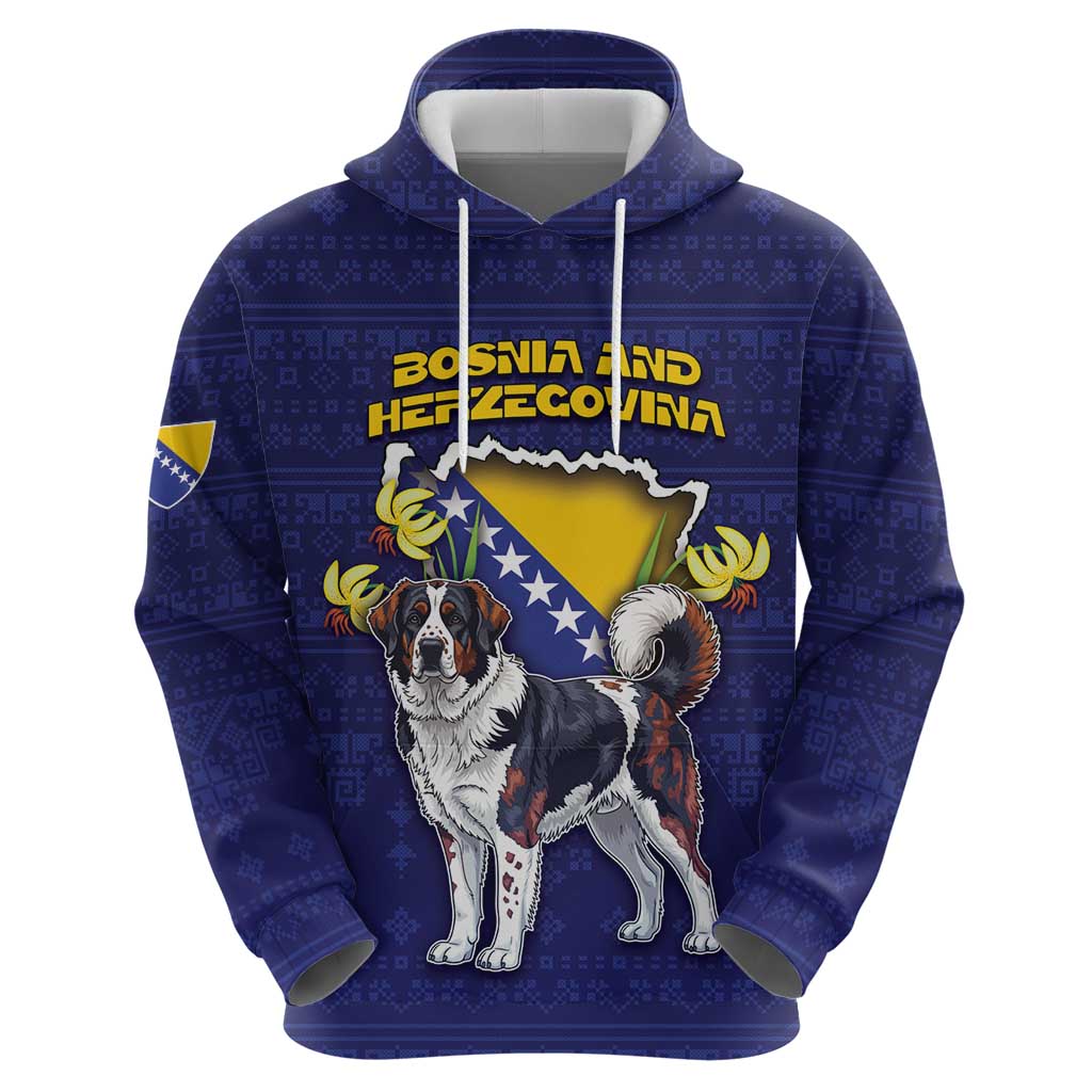 Personalized Bosnia And Herzegovina Zip Hoodie The Tornjak With Lilium Bosniacum - Wonder Print Shop