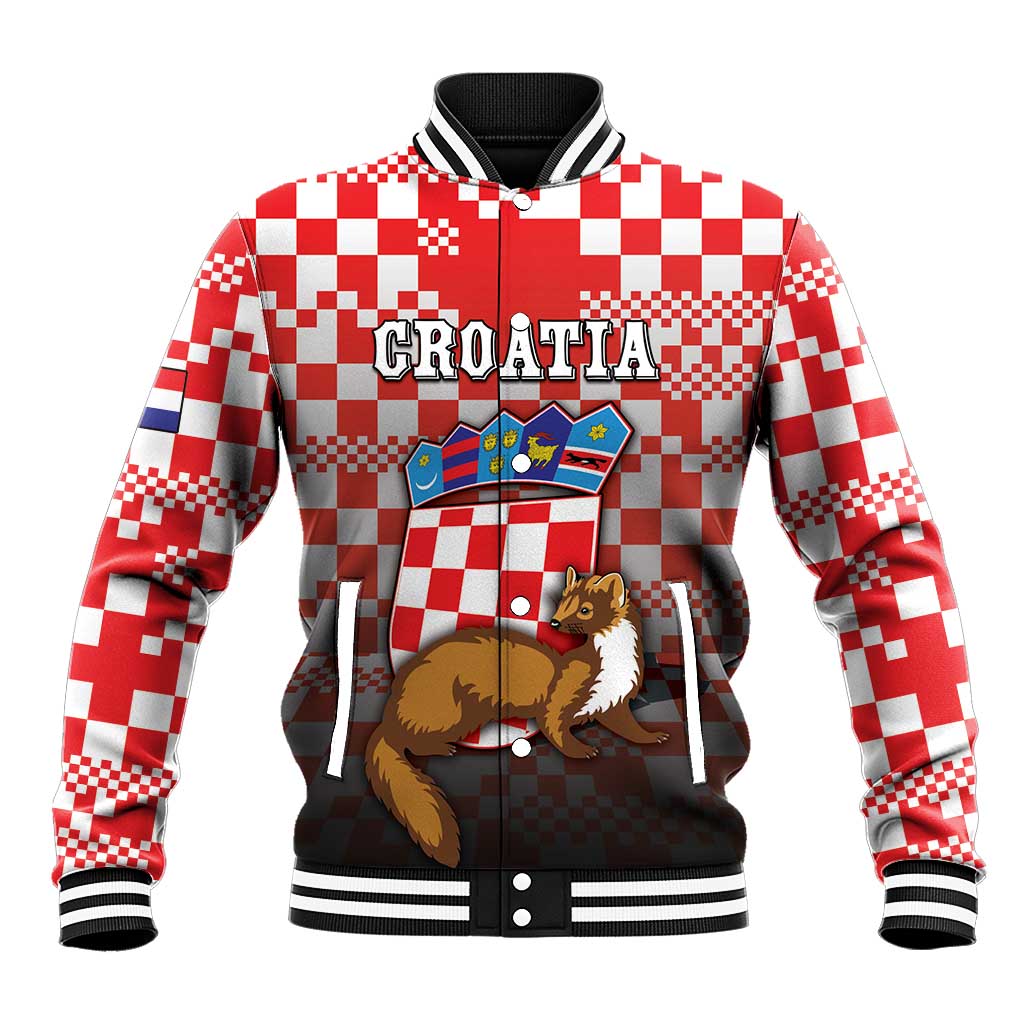 Personalized Croatia Baseball Jacket Kuna Zlatica With Symbol - Wonder Print Shop