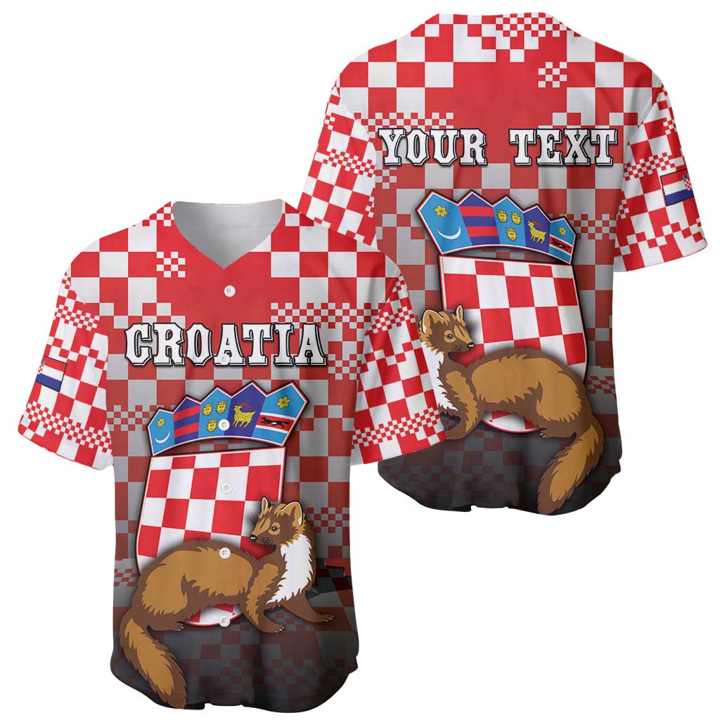Personalized Croatia Baseball Jersey Kuna Zlatica With Symbol - Wonder Print Shop