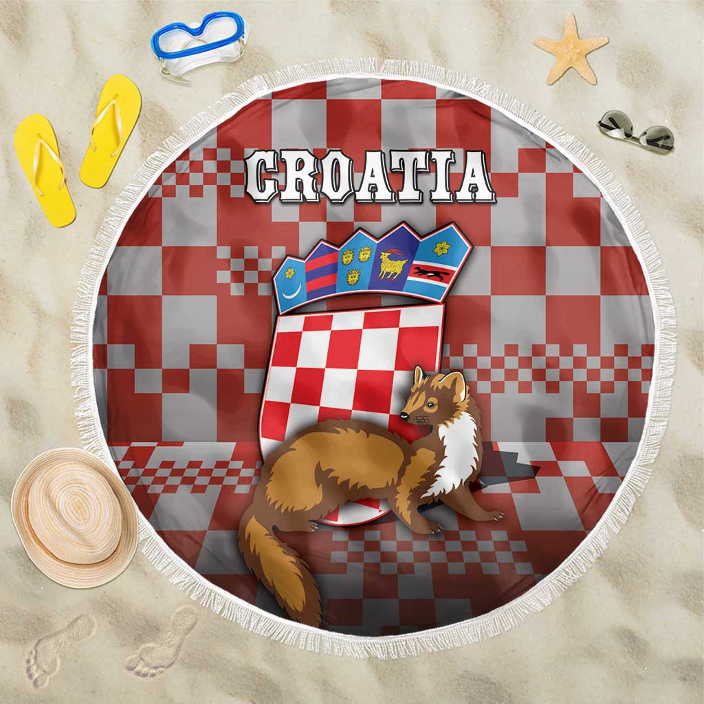 Croatia Beach Blanket Kuna Zlatica With Symbol - Wonder Print Shop