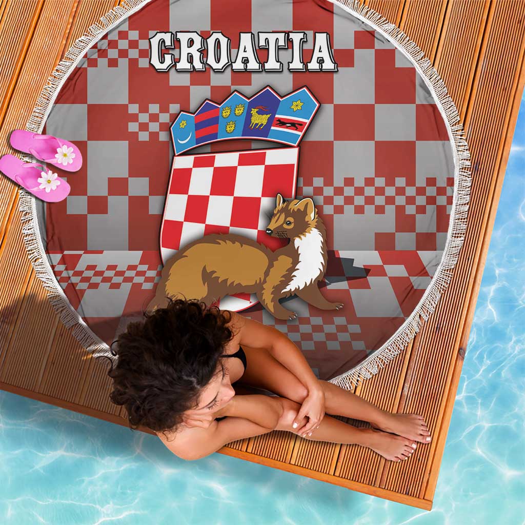 Croatia Beach Blanket Kuna Zlatica With Symbol - Wonder Print Shop
