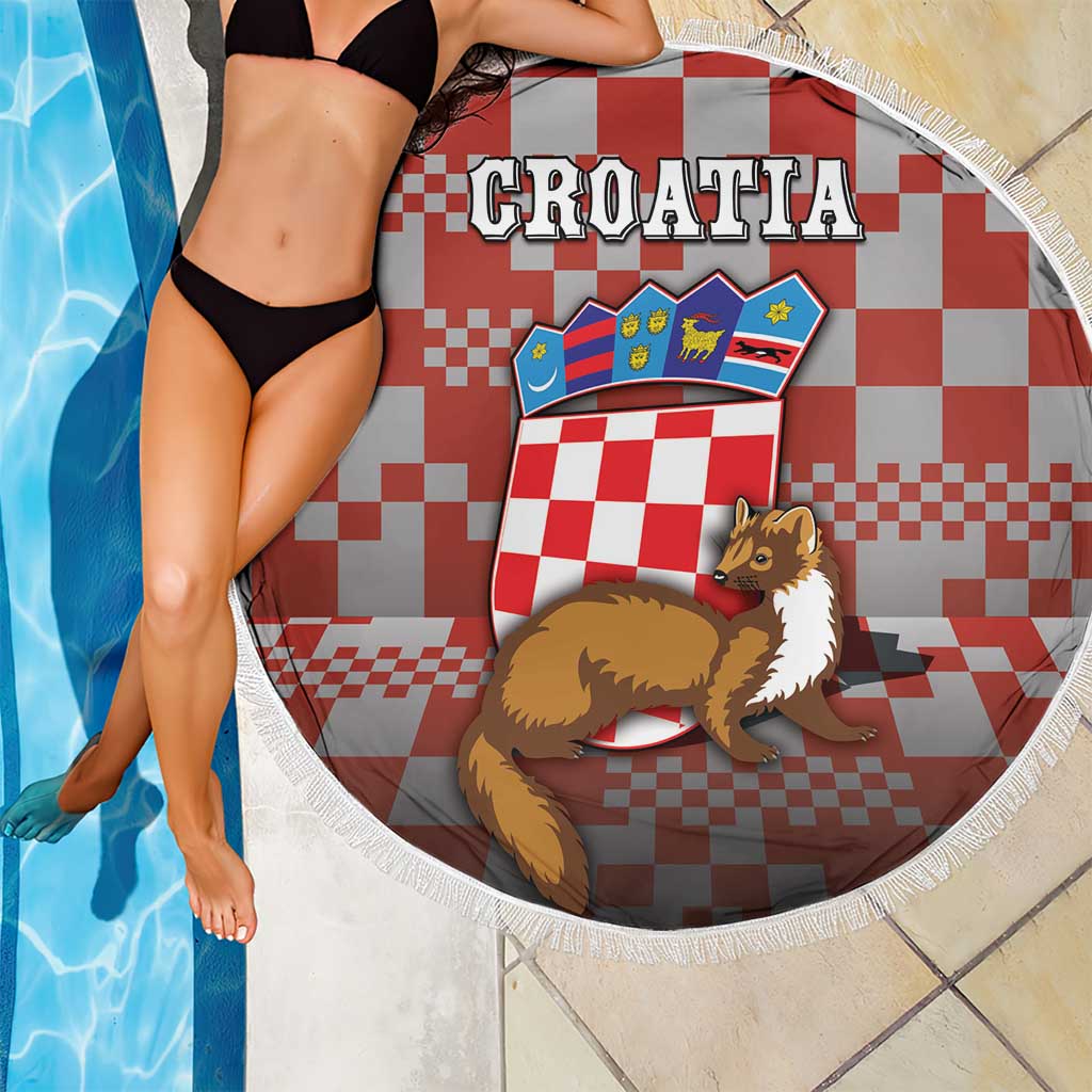 Croatia Beach Blanket Kuna Zlatica With Symbol - Wonder Print Shop