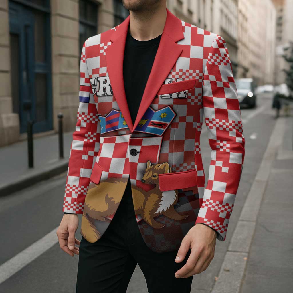 Personalized Croatia Blazer Kuna Zlatica With Symbol - Wonder Print Shop