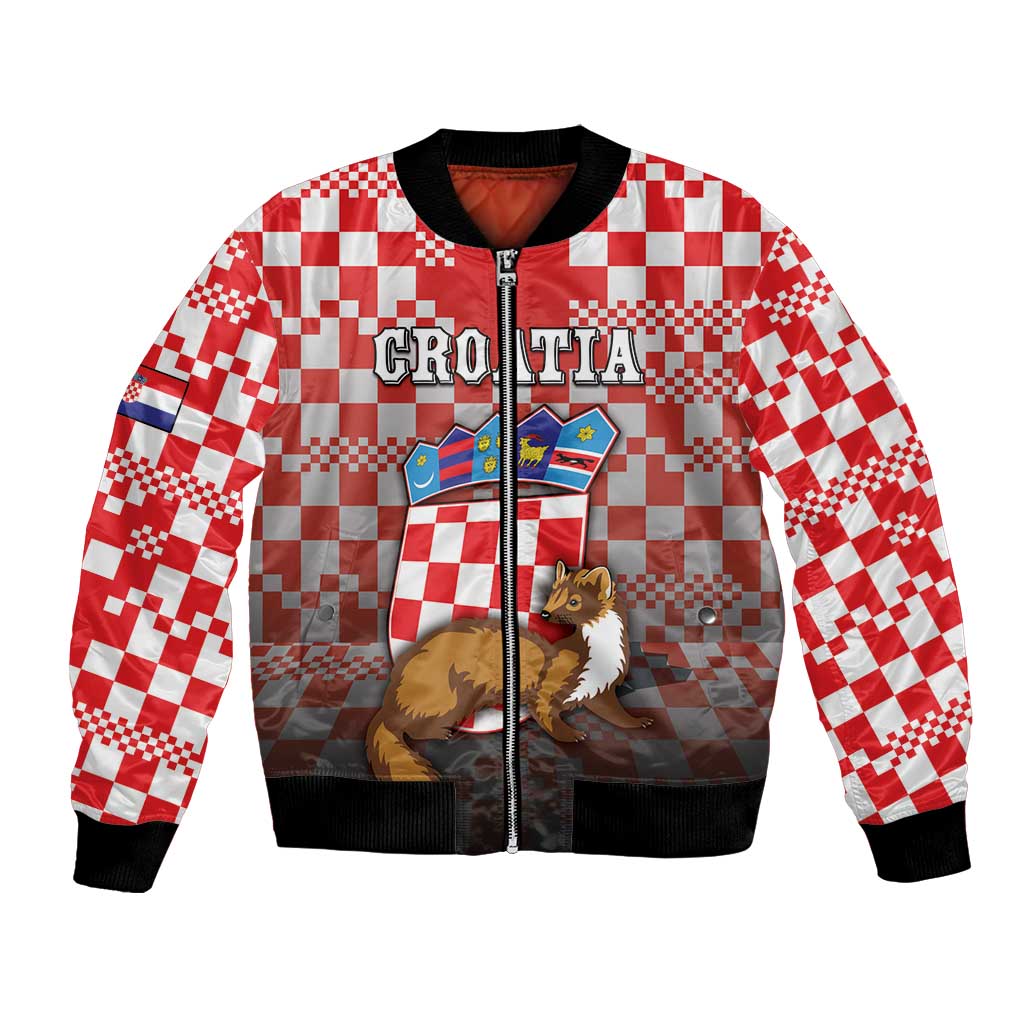Personalized Croatia Bomber Jacket Kuna Zlatica With Symbol - Wonder Print Shop
