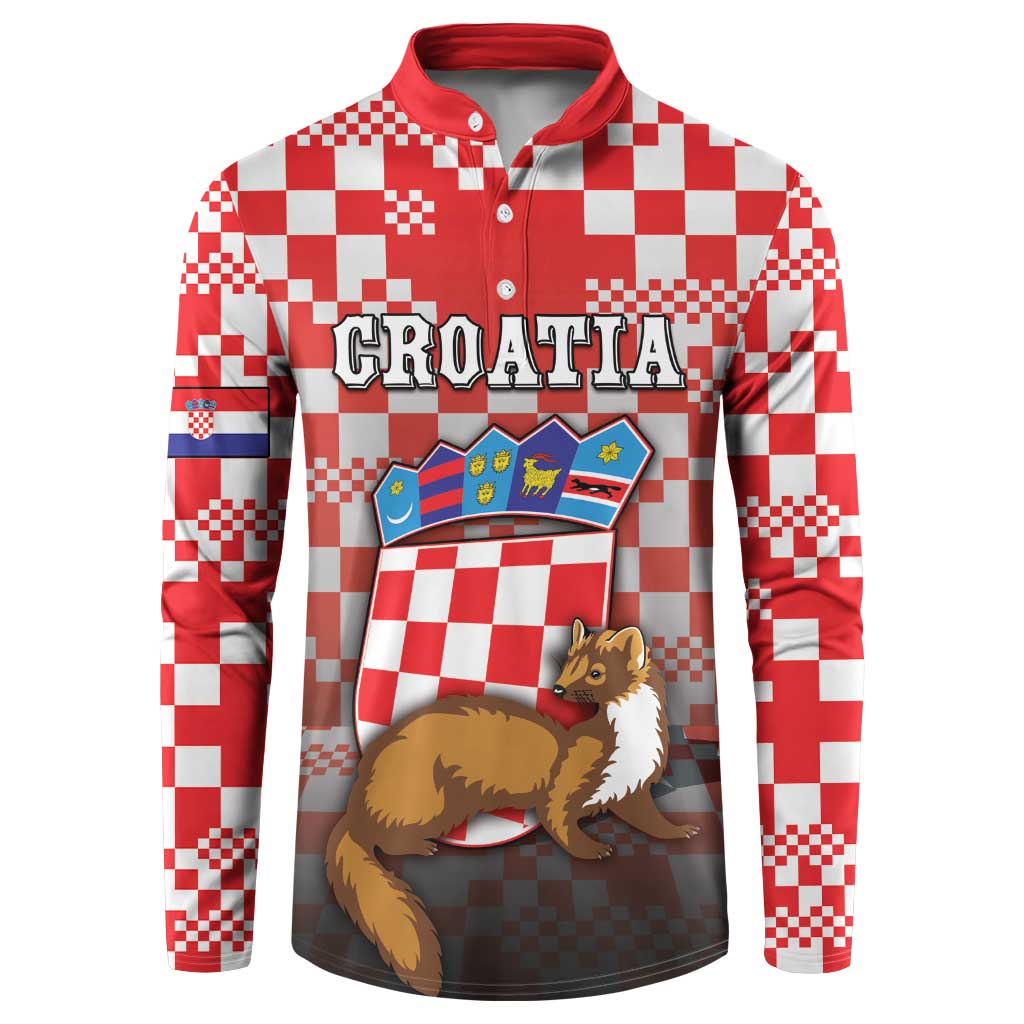 Personalized Croatia Button Sweatshirt Kuna Zlatica With Symbol - Wonder Print Shop