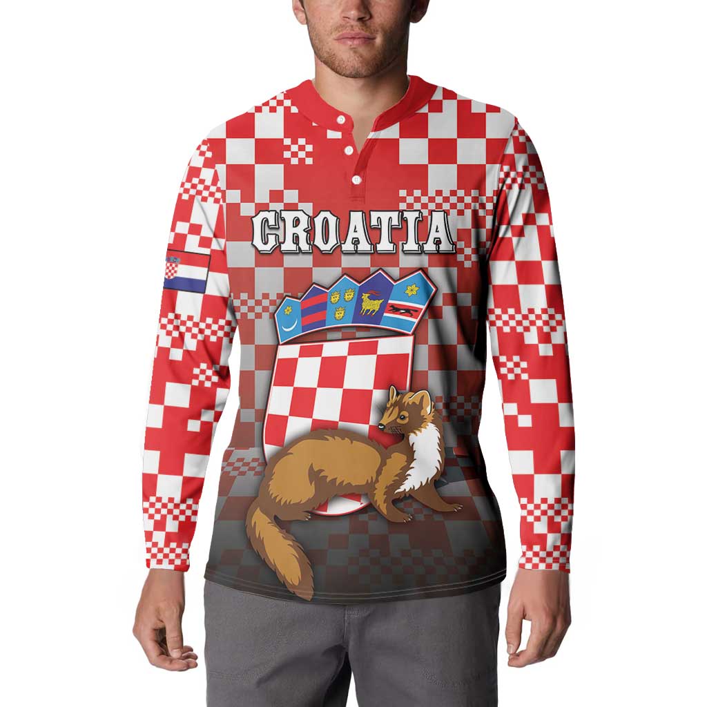 Personalized Croatia Button Sweatshirt Kuna Zlatica With Symbol - Wonder Print Shop