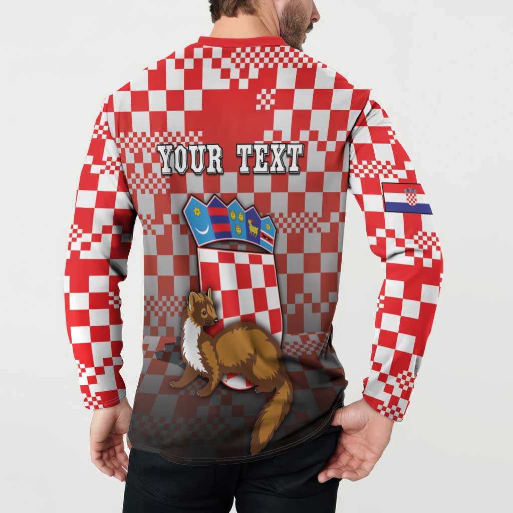 Personalized Croatia Button Sweatshirt Kuna Zlatica With Symbol - Wonder Print Shop