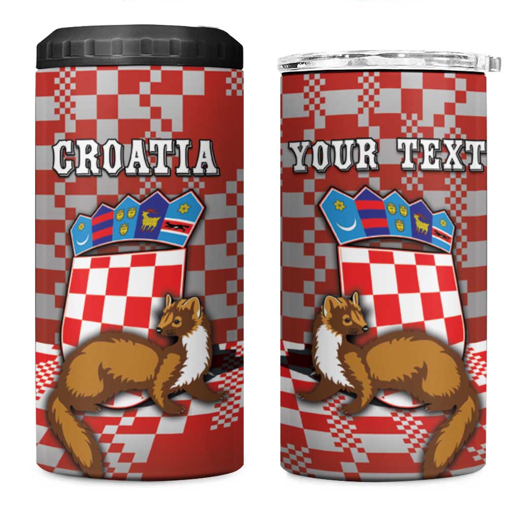 Personalized Croatia 4 in 1 Can Cooler Tumbler Kuna Zlatica With Symbol - Wonder Print Shop