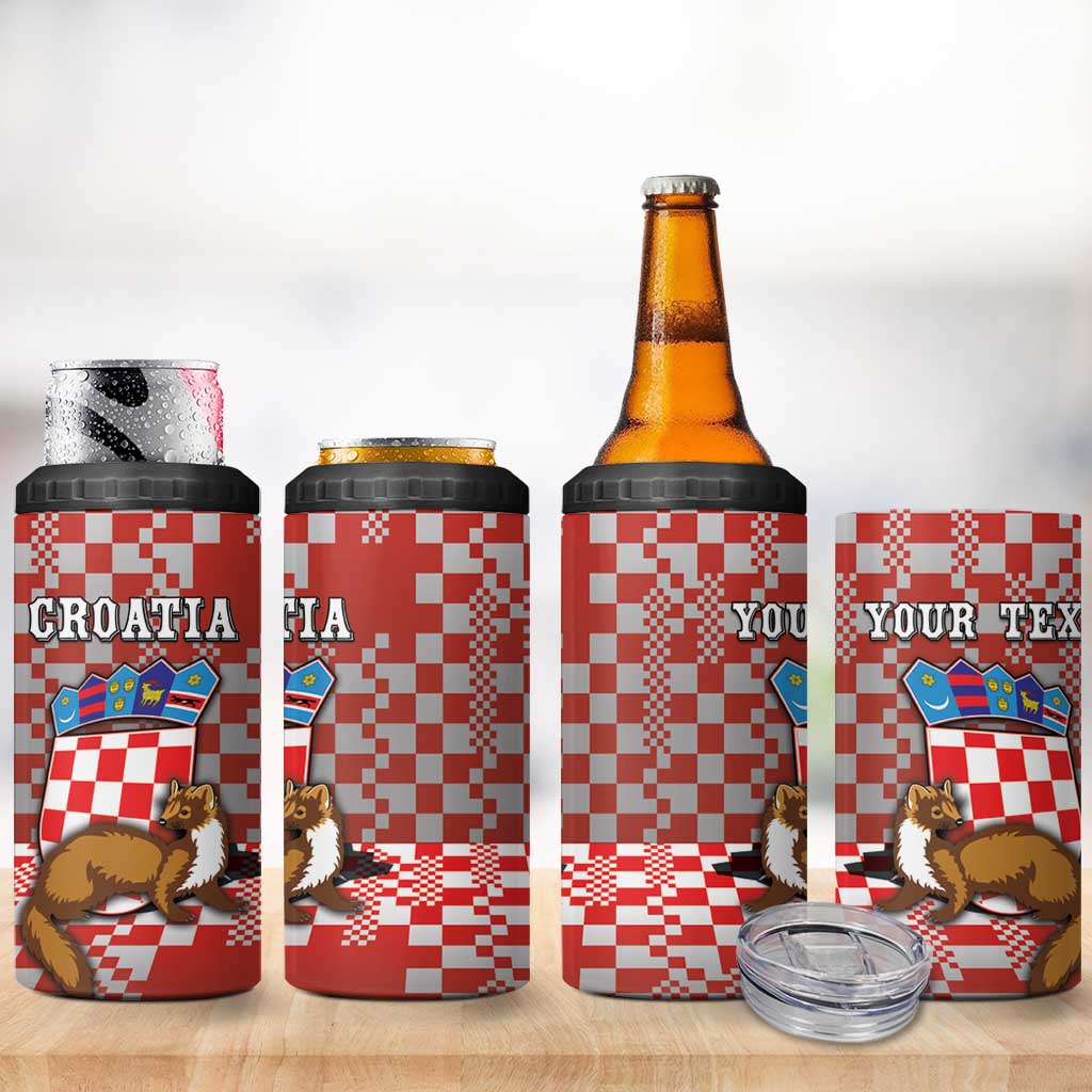 Personalized Croatia 4 in 1 Can Cooler Tumbler Kuna Zlatica With Symbol - Wonder Print Shop
