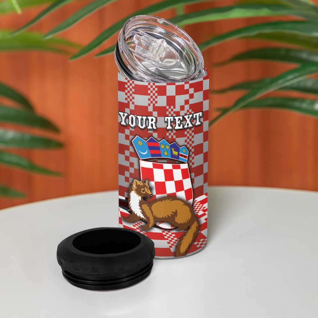 Personalized Croatia 4 in 1 Can Cooler Tumbler Kuna Zlatica With Symbol - Wonder Print Shop