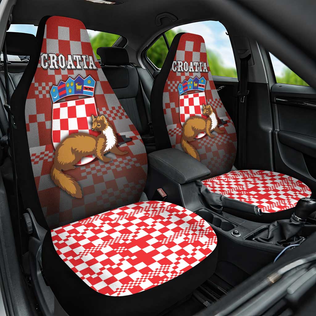 Croatia Car Seat Cover Kuna Zlatica With Symbol - Wonder Print Shop