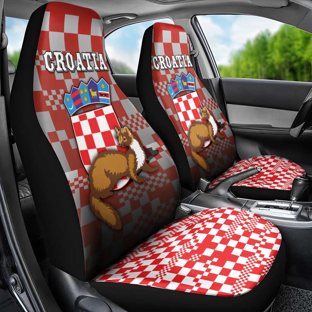 Croatia Car Seat Cover Kuna Zlatica With Symbol - Wonder Print Shop
