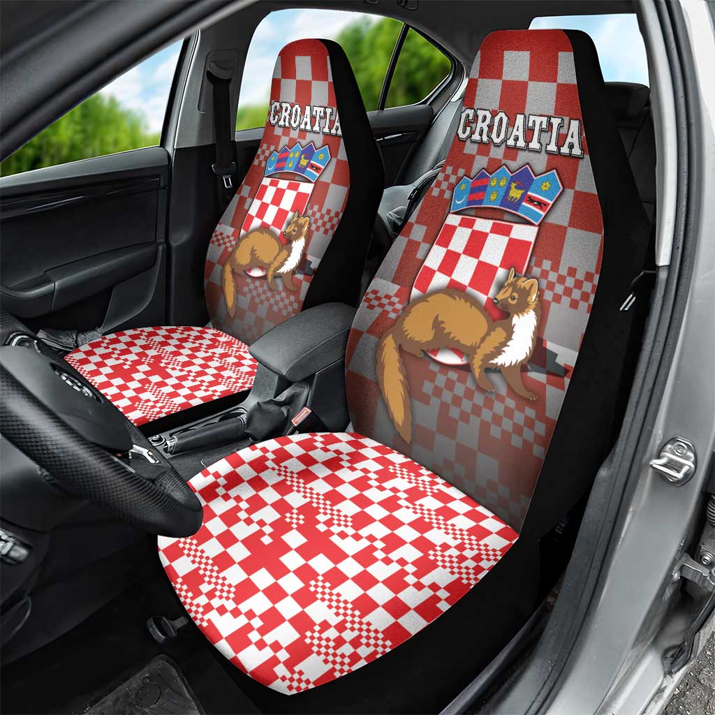 Croatia Car Seat Cover Kuna Zlatica With Symbol - Wonder Print Shop