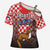 Personalized Croatia Cross Shoulder Shirt Kuna Zlatica With Symbol - Wonder Print Shop