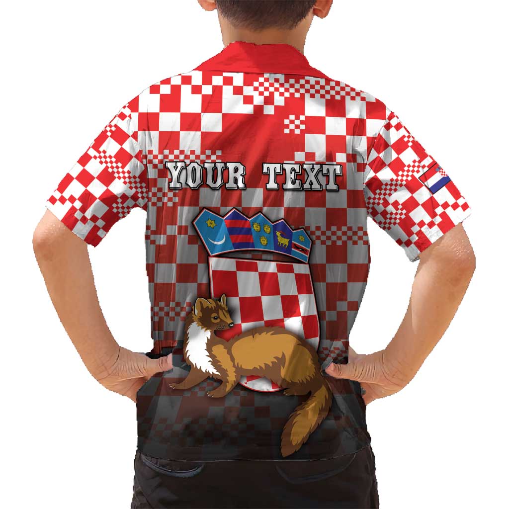 Personalized Croatia Family Matching Long Sleeve Bodycon Dress and Hawaiian Shirt Kuna Zlatica With Symbol - Wonder Print Shop