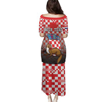 Personalized Croatia Family Matching Puletasi and Hawaiian Shirt Kuna Zlatica With Symbol - Wonder Print Shop