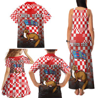 Personalized Croatia Family Matching Tank Maxi Dress and Hawaiian Shirt Kuna Zlatica With Symbol - Wonder Print Shop
