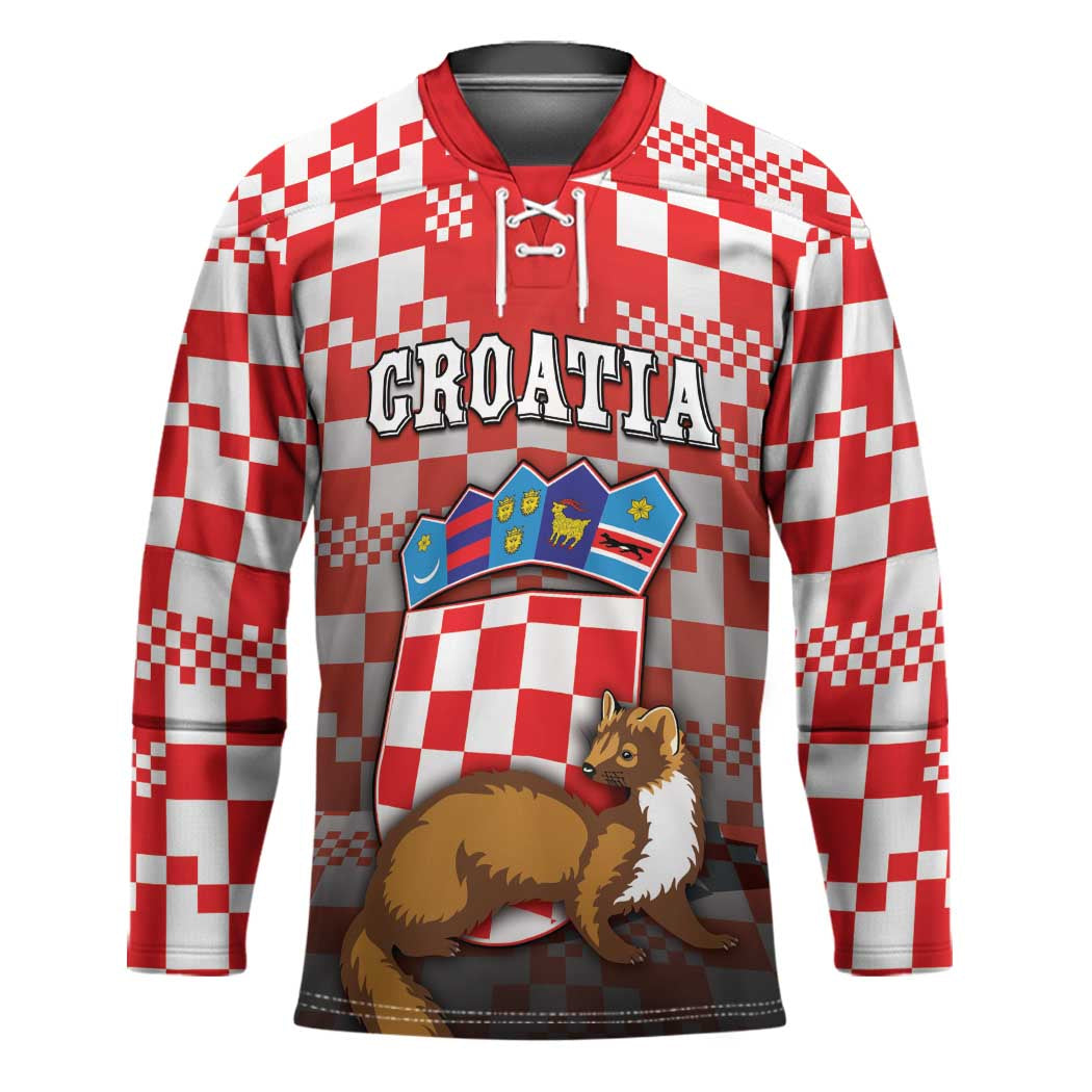 Personalized Croatia Hockey Jersey Kuna Zlatica With Symbol - Wonder Print Shop