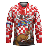 Personalized Croatia Hockey Jersey Kuna Zlatica With Symbol - Wonder Print Shop