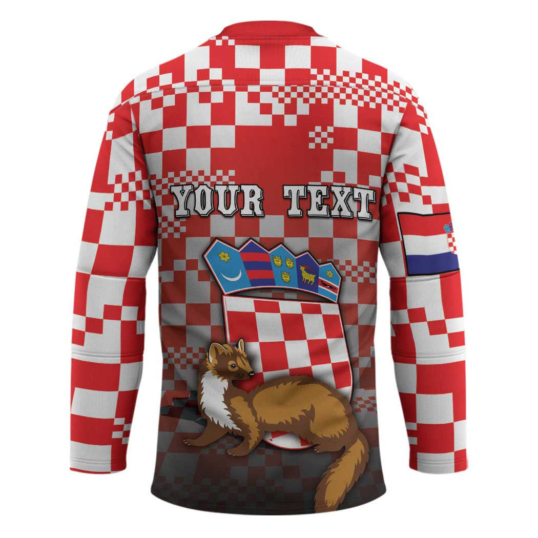Personalized Croatia Hockey Jersey Kuna Zlatica With Symbol - Wonder Print Shop