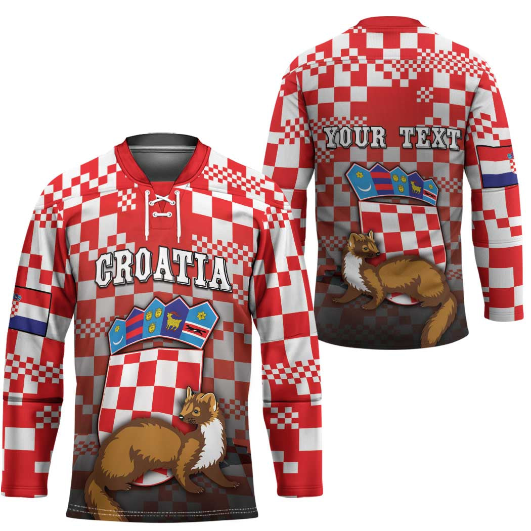 Personalized Croatia Hockey Jersey Kuna Zlatica With Symbol - Wonder Print Shop