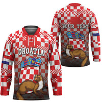 Personalized Croatia Hockey Jersey Kuna Zlatica With Symbol - Wonder Print Shop