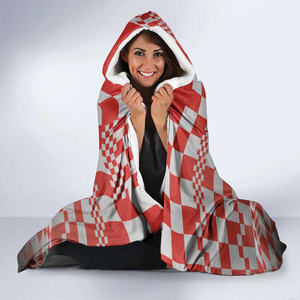 Croatia Hooded Blanket Kuna Zlatica With Symbol - Wonder Print Shop