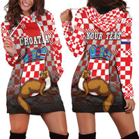 Personalized Croatia Hoodie Dress Kuna Zlatica With Symbol - Wonder Print Shop