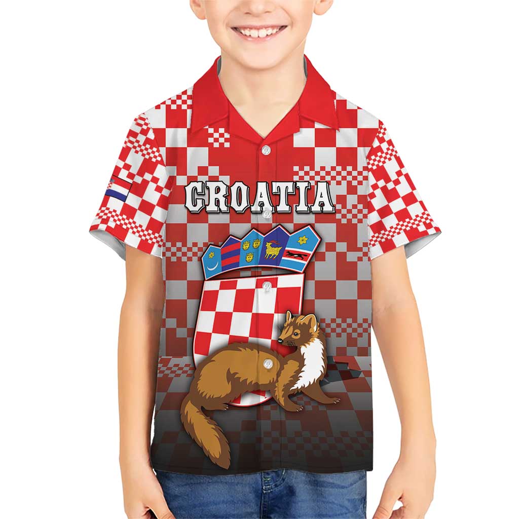 Personalized Croatia Kid Hawaiian Shirt Kuna Zlatica With Symbol - Wonder Print Shop
