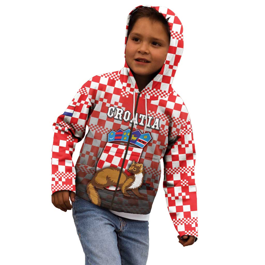Personalized Croatia Kid Hoodie Kuna Zlatica With Symbol - Wonder Print Shop