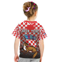 Personalized Croatia Kid T Shirt Kuna Zlatica With Symbol - Wonder Print Shop